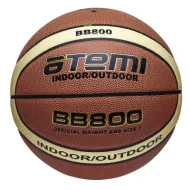 Мяч баскетбольный Atemi, р. 7, синтетическая кожа ПВХ, 12 панелей, BB800, окруж 75-78, клееный