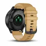 Часы Garmin VIVOMOVE HR черный оникс с светло-коричневым кожаным ремешком - Фото 5