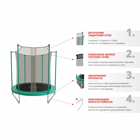 Батут Yamota SMART 183см (6ft) - Фото 3