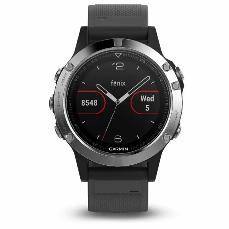 Часы Garmin FENIX 5 серебристые с черным ремешком - Фото 6