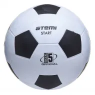 Мяч футбольный ATEMI START, резина, бел/чёрн, р.5, 32 п, окруж 68-71