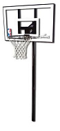 Баскетбольная стационарная стойка поликарбонат Spalding 44 Silver In-Ground