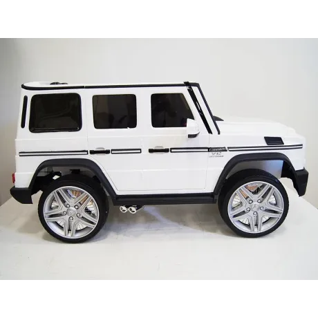 Электромобиль RiverToys Mercedes-Benz G65 AMG белый - Фото 11