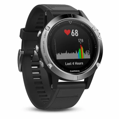 Часы Garmin FENIX 5 серебристые с черным ремешком - Фото 4