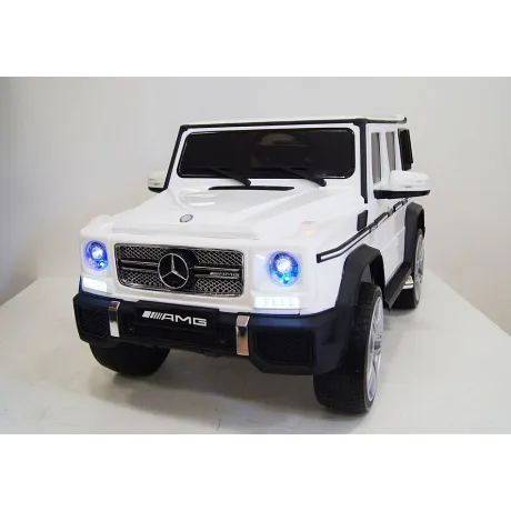 Электромобиль RiverToys Mercedes-Benz G65 AMG белый - Фото 3